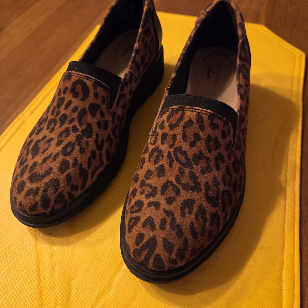 Clarks Animal Print Slip-On Shoes